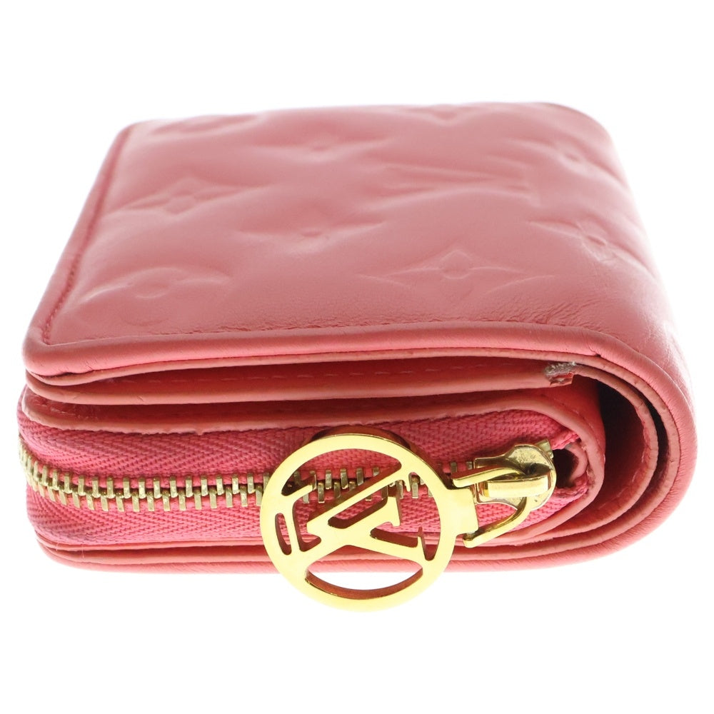 LOUIS VUITTON(ルイヴィトン) ポルトフォイユ ルー ピンクスカイ コンパクトウォレット 二つ折り財布 コインケース ピンク ラムレザー ゴールド金具 M83105
