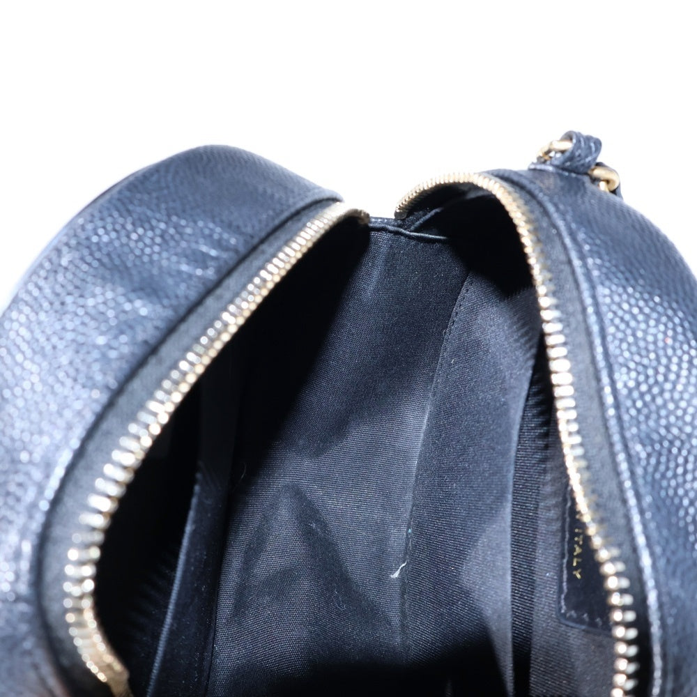 CHANEL(シャネル) CCフィリグリー チェーンショルダーバッグ ミニバッグ ブラック キャビアスキン ゴールド金具 レディース