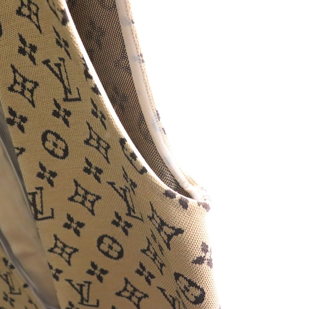 LOUIS VUITTON(ルイヴィトン) 24SS モノグラム総柄 ジャガード シースルー切り替え ノースリーブ ミディアム タイト ワンピース ドレス ブラウン レディース RW241WD DTJ FQDR33