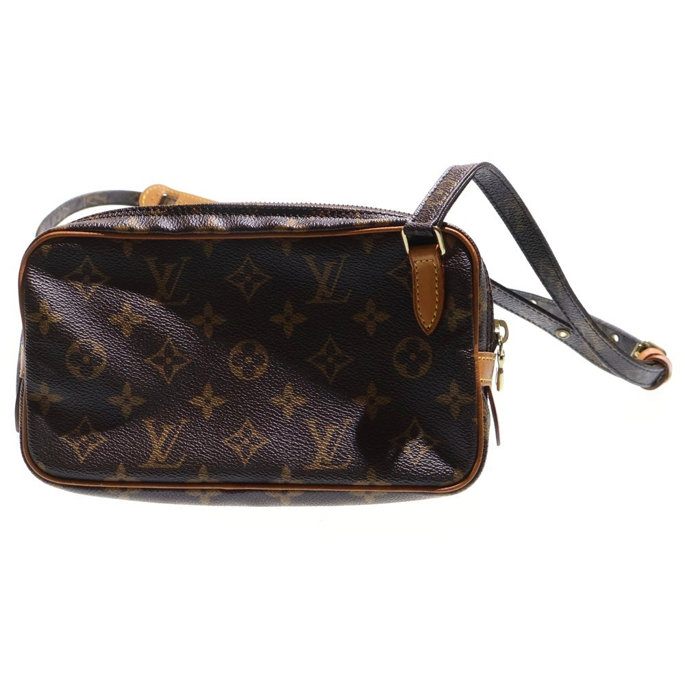 LOUIS VUITTON(ルイヴィトン) モノグラム ポシェット・マルリーバンドリエール ショルダーバッグ ブラウン ゴールド金具 レザー×PVC ゴールド金具 M51828