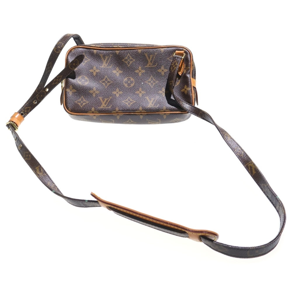 LOUIS VUITTON(ルイヴィトン) モノグラム ポシェット・マルリーバンドリエール ショルダーバッグ ブラウン ゴールド金具 レザー×PVC ゴールド金具 M51828