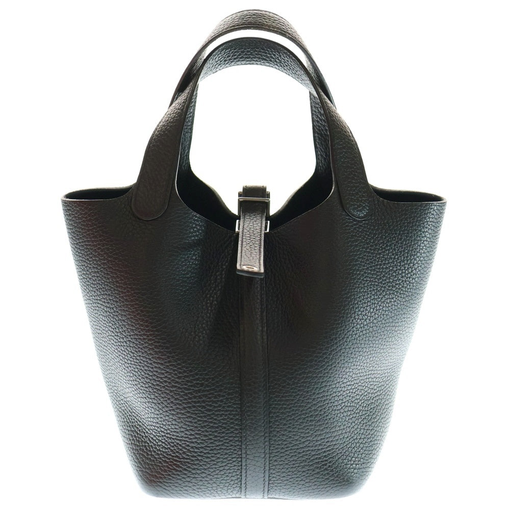 HERMES(エルメス) ピコタンロックPM トリヨンクレマンス レザーハンドバッグ シルバー金具 ブラック U刻印