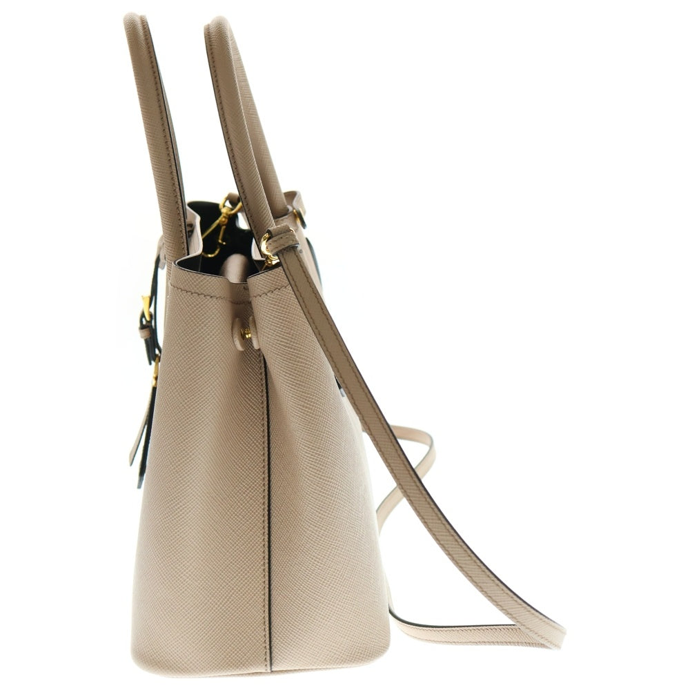 PRADA(プラダ) ドゥーブレ ミディアム サフィアーノ 2WAY ハンドバッグ ショルダーバッグ ピンク ベージュ 1BG887