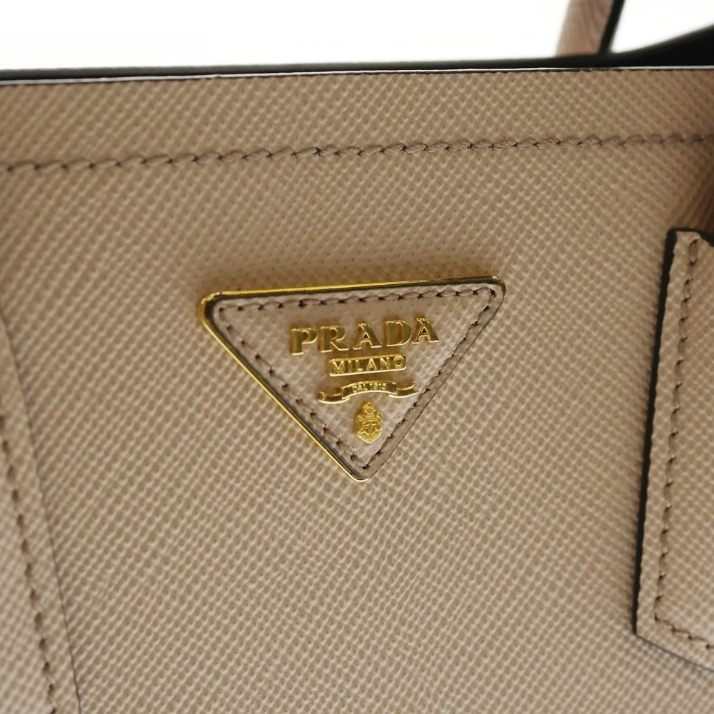 PRADA(プラダ) ドゥーブレ ミディアム サフィアーノ 2WAY ハンドバッグ ショルダーバッグ ピンク ベージュ 1BG887