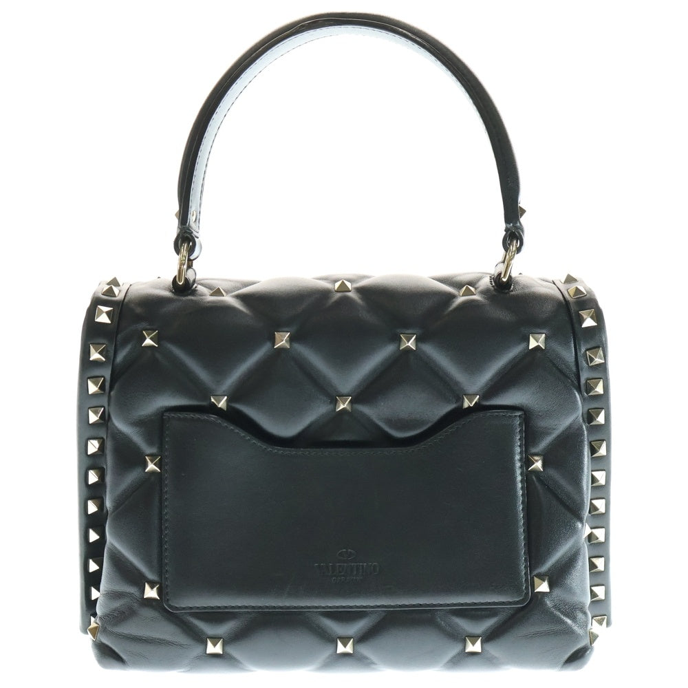 VALENTINO(ヴァレンティノ) ガラヴァーニ キャンディスタッズ 2WAYバッグ ハンドバッグ ショルダーバッグ ブラック レザー ゴールド金具