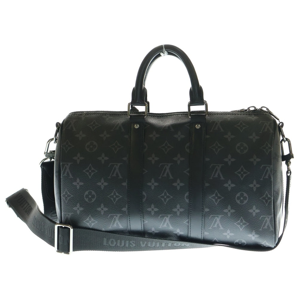 LOUIS VUITTON(ルイヴィトン) キーポル バンドリエール35 モノグラム エクリプス PVC レザー 2WAY ハンド ショルダーバッグ シルバー金具 ブラック M46655