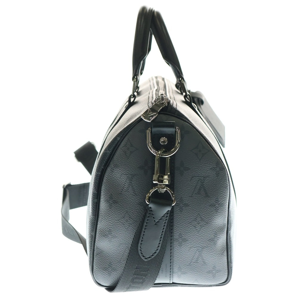 LOUIS VUITTON(ルイヴィトン) キーポル バンドリエール35 モノグラム エクリプス PVC レザー 2WAY ハンド ショルダーバッグ シルバー金具 ブラック M46655