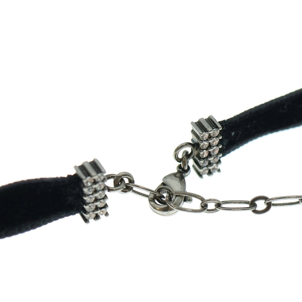 Christian Dior(クリスチャンディオール) ジャディオール チョーカー ネックレス ブラック ベロア シルバー金具