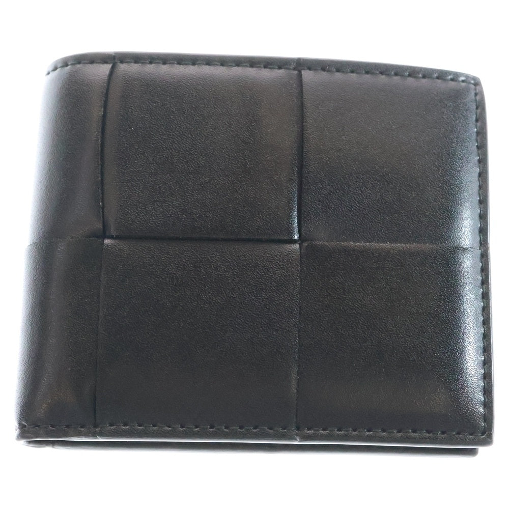 BOTTEGA VENETA(ボッテガヴェネタ) イントレチャート 二つ折り財布 カードケース ブラック レザー