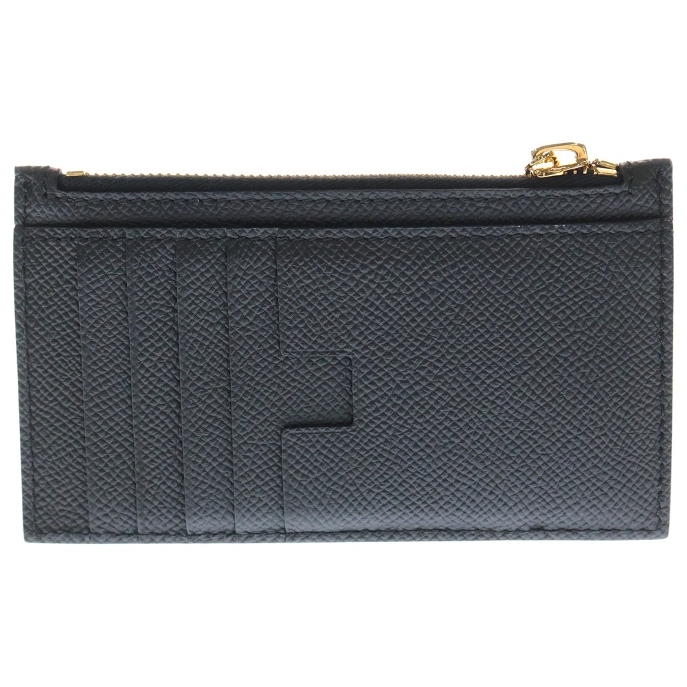 TOM FORD(トムフォード) TFロゴプレート レザー フラグメント カード コイン ケース ゴールド金具 ブラック 123S0271-CL083G-1N001