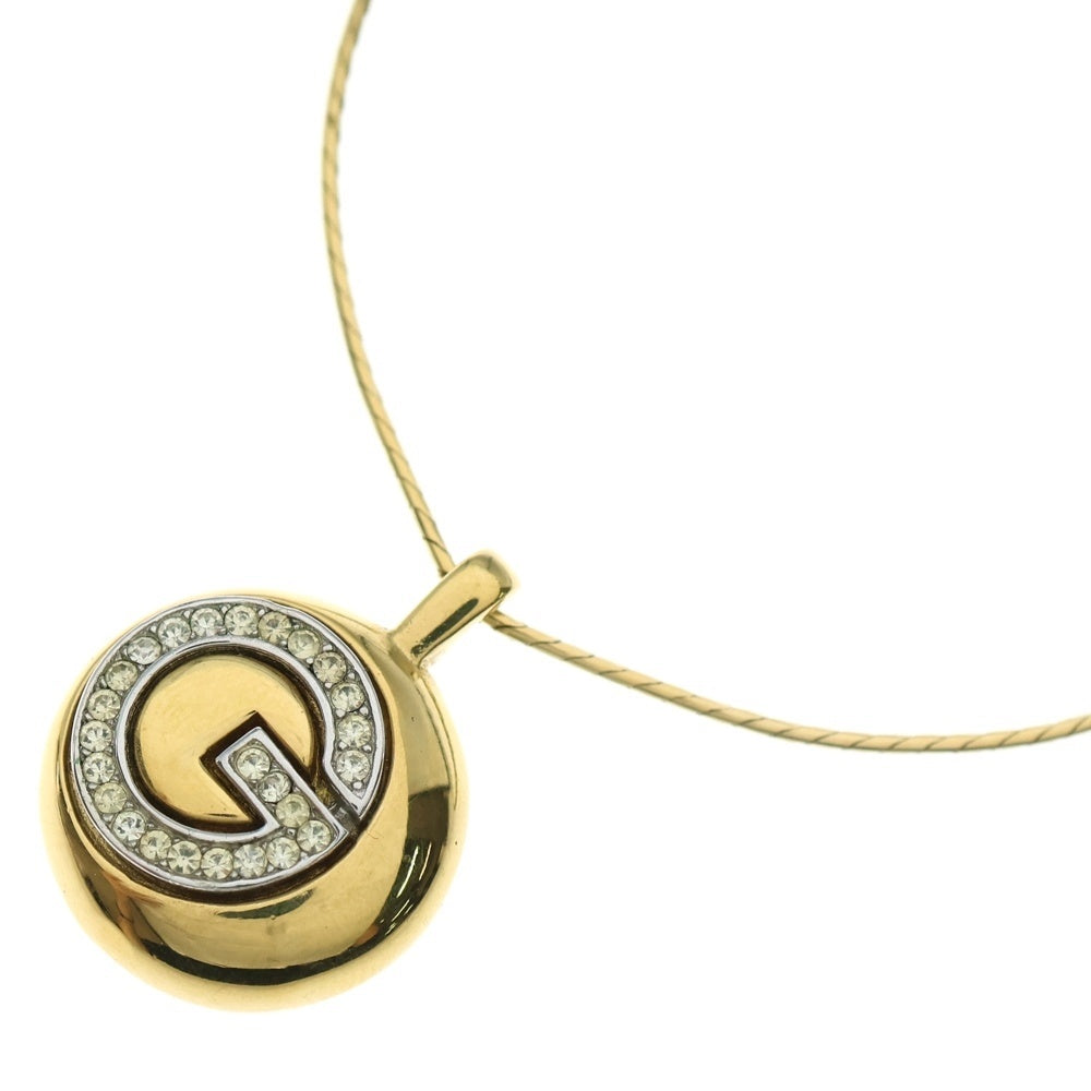GIVENCHY(ジバンシィ) ロゴラインストーン ネックレス ペンダント チェーン ゴールド
