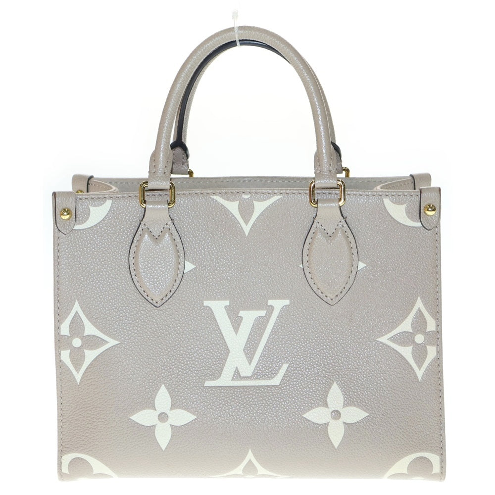 LOUIS VUITTON(ルイヴィトン) オンザゴーPM モノグラム アンプラント トゥルトレール クレーム レザー 2WAY ハンド ショルダーバッグ ゴールド金具 ベージュ M45779
