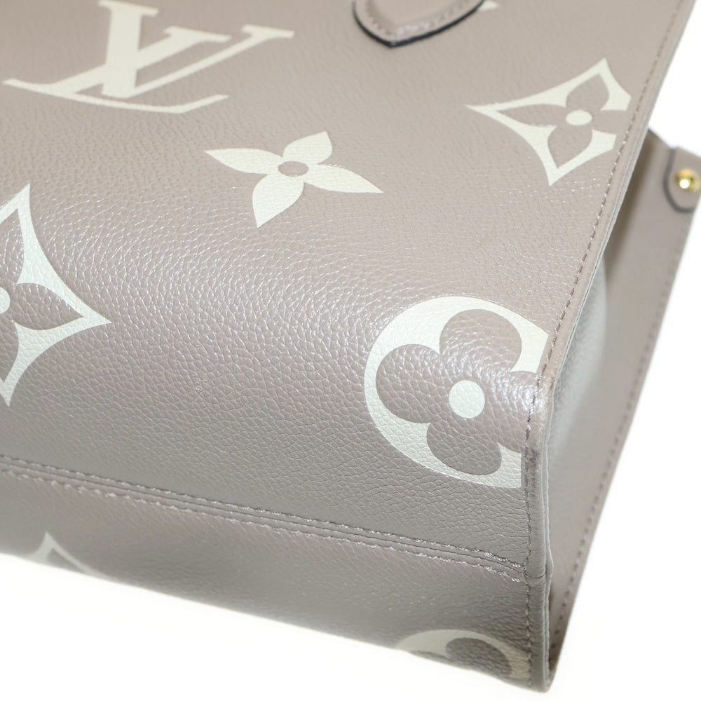 LOUIS VUITTON(ルイヴィトン) オンザゴーPM モノグラム アンプラント トゥルトレール クレーム レザー 2WAY ハンド ショルダーバッグ ゴールド金具 ベージュ M45779
