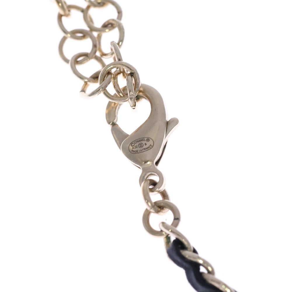 CHANEL(シャネル) ココマーク ラインストーン ネックレス ペンダント チェーン ゴールド×ブラック AB927