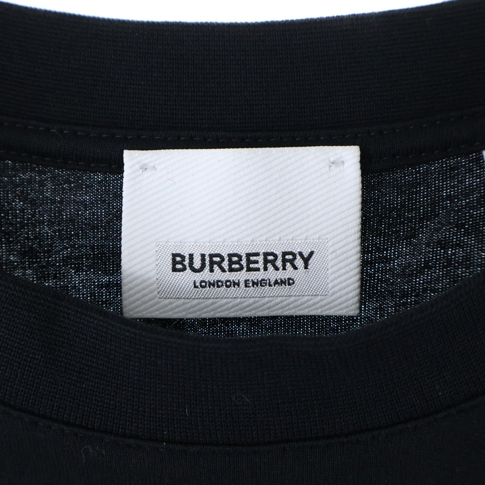 BURBERRY(バーバリー) HORSEFERRY ホースフェリー ロゴプリント クルーネック 半袖Tシャツ カットソー ブラック 8017224