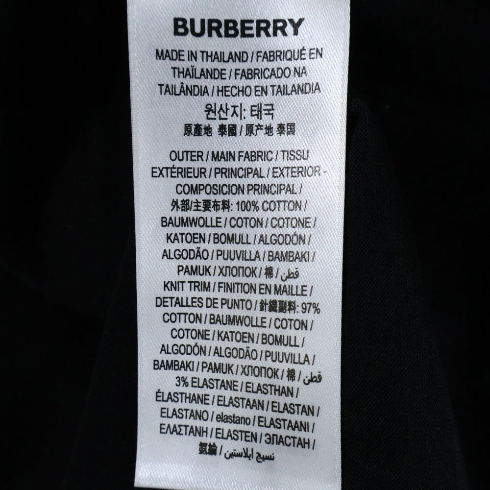 BURBERRY(バーバリー) HORSEFERRY ホースフェリー ロゴプリント クルーネック 半袖Tシャツ カットソー ブラック 8017224