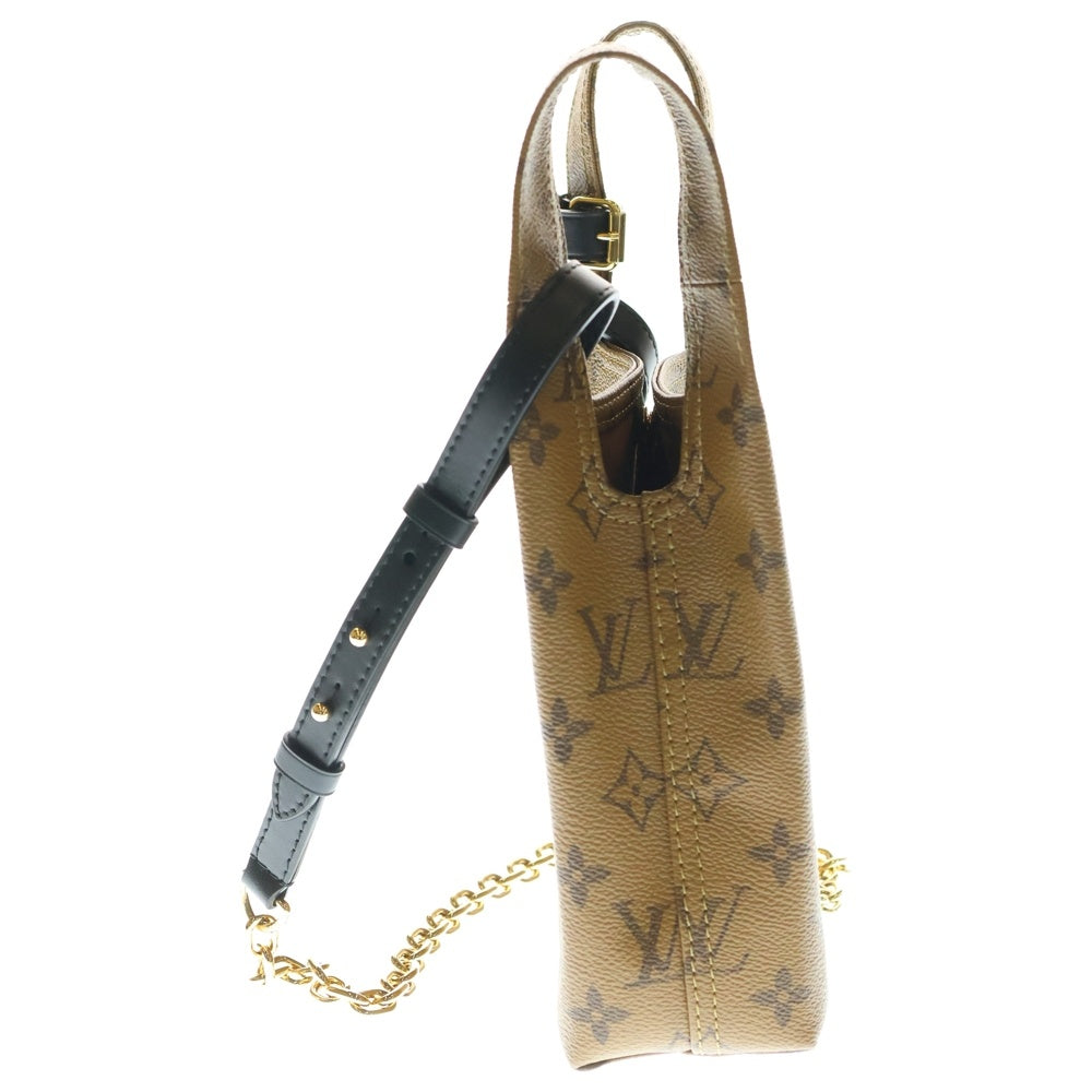 LOUIS VUITTON(ルイヴィトン) アトランティスBB モノグラムリバース PVC レザー 2WAY ハンド チェーン ショルダーバッグ ゴールド金具 ブラウン/ブラック M46816