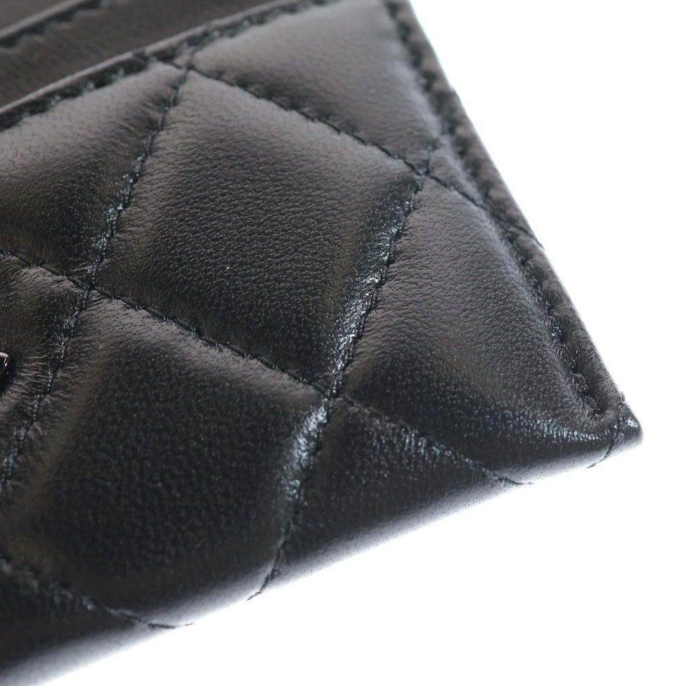 CHANEL(シャネル) マトラッセ ココマーク カードケース ブラック ラムスキン パスケース