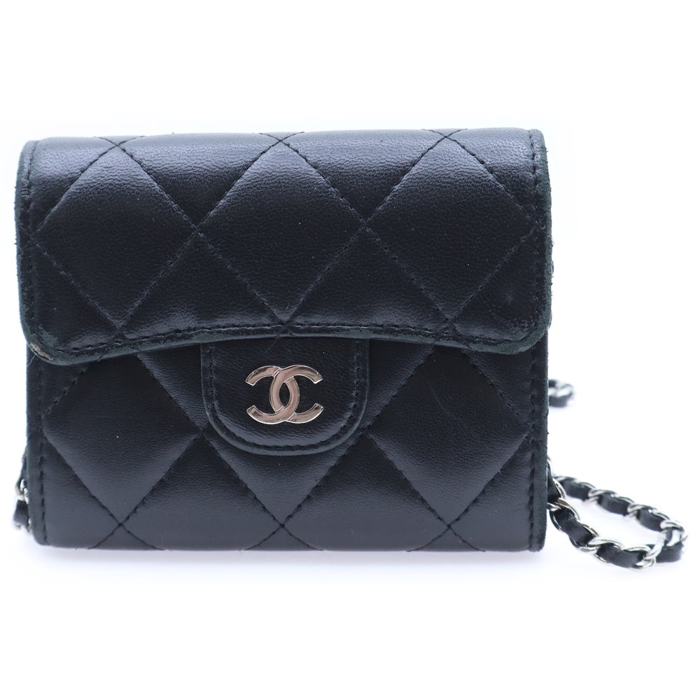 シャネル チェーンウォレット ラムスキン CHANEL シャネル マトラッセ