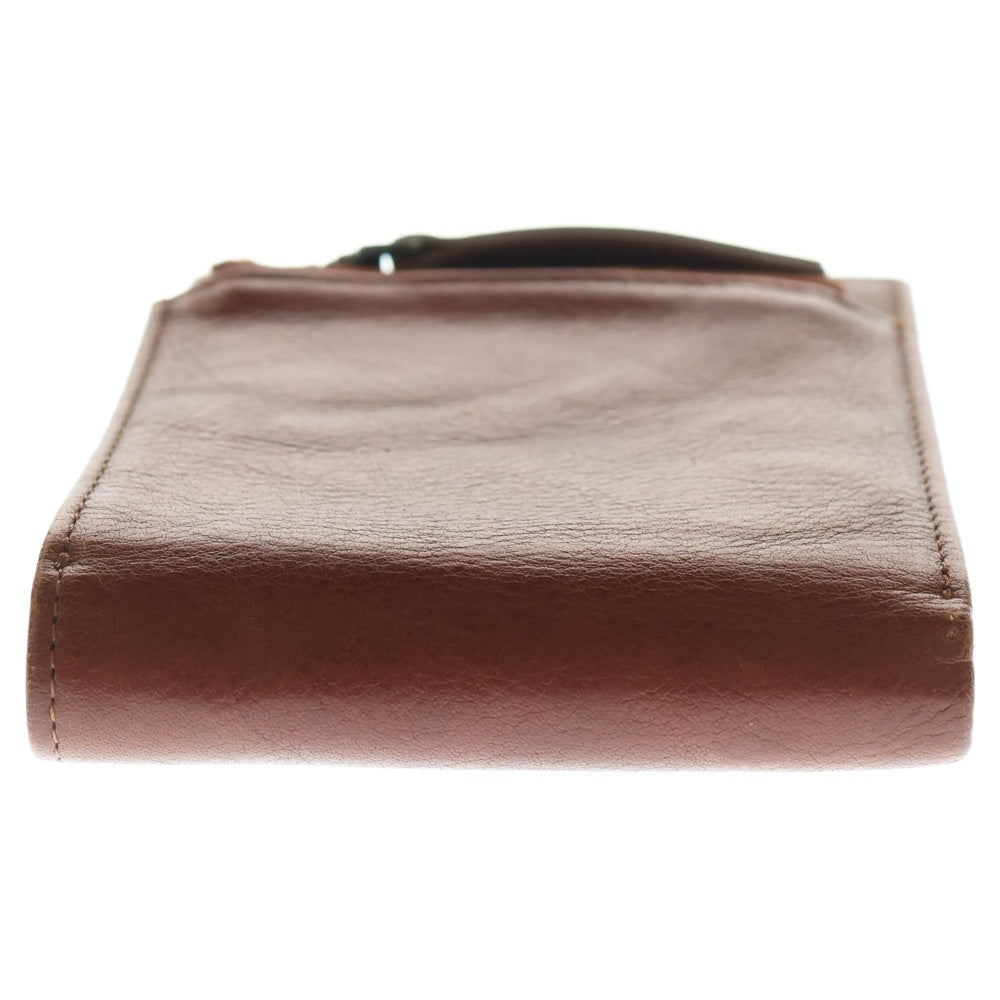 Maison Margiela 0(メゾンマルジェラ) 四つタグ 二つ折り財布 コンパクトウォレット カードケース ブラウン レザー