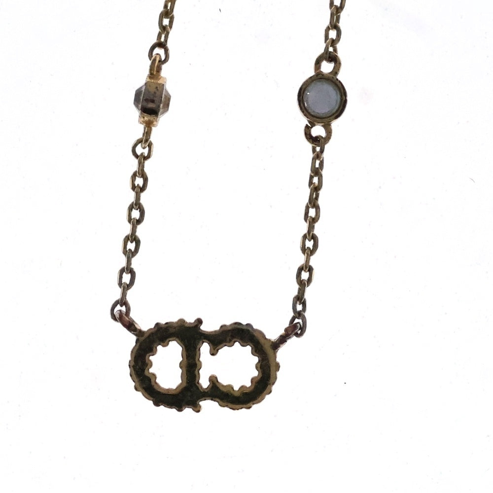 Christian Dior(クリスチャンディオール) Clair D Lune ネックレス ペンダント チェーン ゴールド クリスタル×レジンパール GP