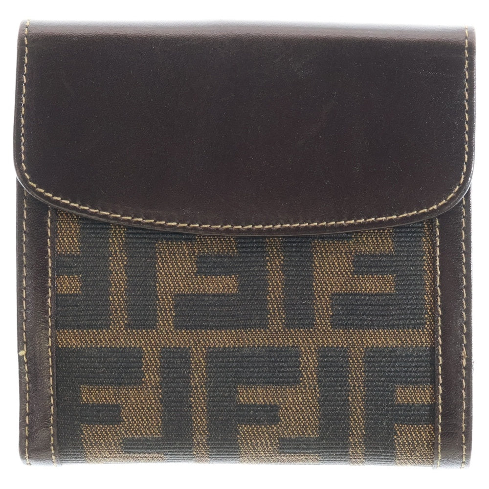 FENDI(フェンディ) ズッカ柄 二つ折り 財布 コンパクトウォレット 