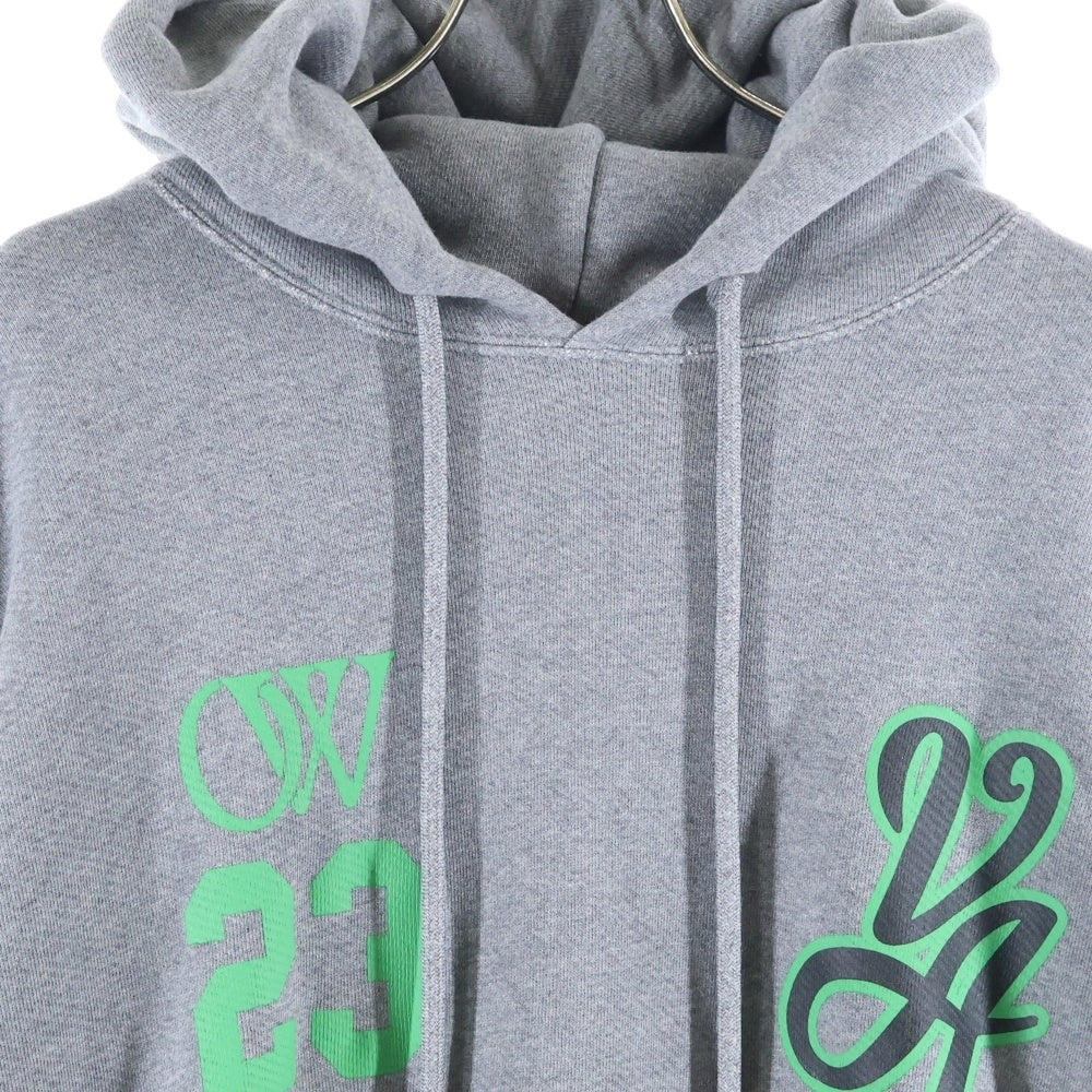 OFF-WHITE(オフホワイト) 24SS 23 Varsity Skate Hoodie バーシティ スケート プリント スウェット プルオーバーパーカー グレー OMBB085S24FLE0140655