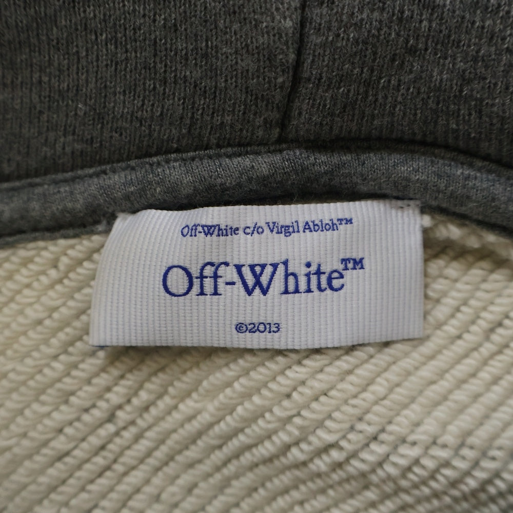 OFF-WHITE(オフホワイト) 24SS 23 Varsity Skate Hoodie バーシティ スケート プリント スウェット プルオーバーパーカー グレー OMBB085S24FLE0140655