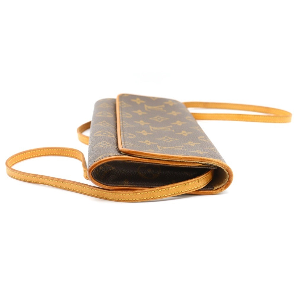 LOUIS VUITTON(ルイヴィトン) モノグラム ポシェットツインGM ショルダーバッグ ミニバッグ ブラウン レザー×PVC M51852