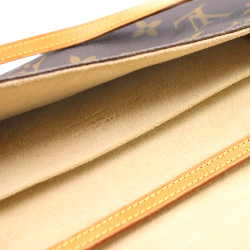 LOUIS VUITTON(ルイヴィトン) モノグラム ポシェットツインGM ショルダーバッグ ミニバッグ ブラウン レザー×PVC M51852