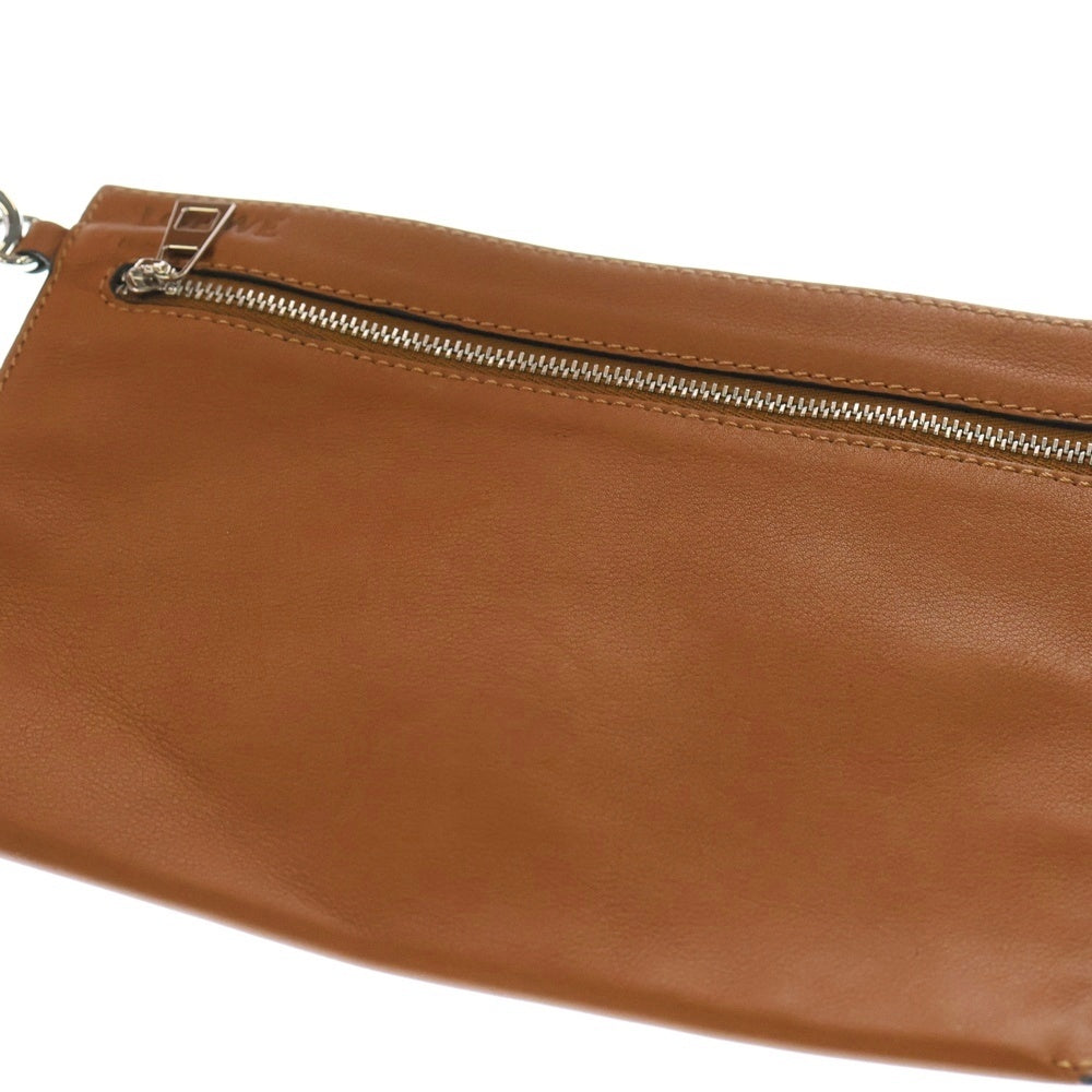 LOEWE(ロエベ) ハンモック ミディアム ショルダーバッグ ハンドバッグ ブラウン レザー シルバー金具