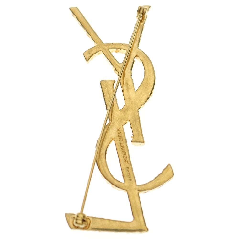 SAINT LAURENT PARIS(サンローランパリ) カサンドラロゴ ブローチ ピンバッジ ゴールド 652410 レディース