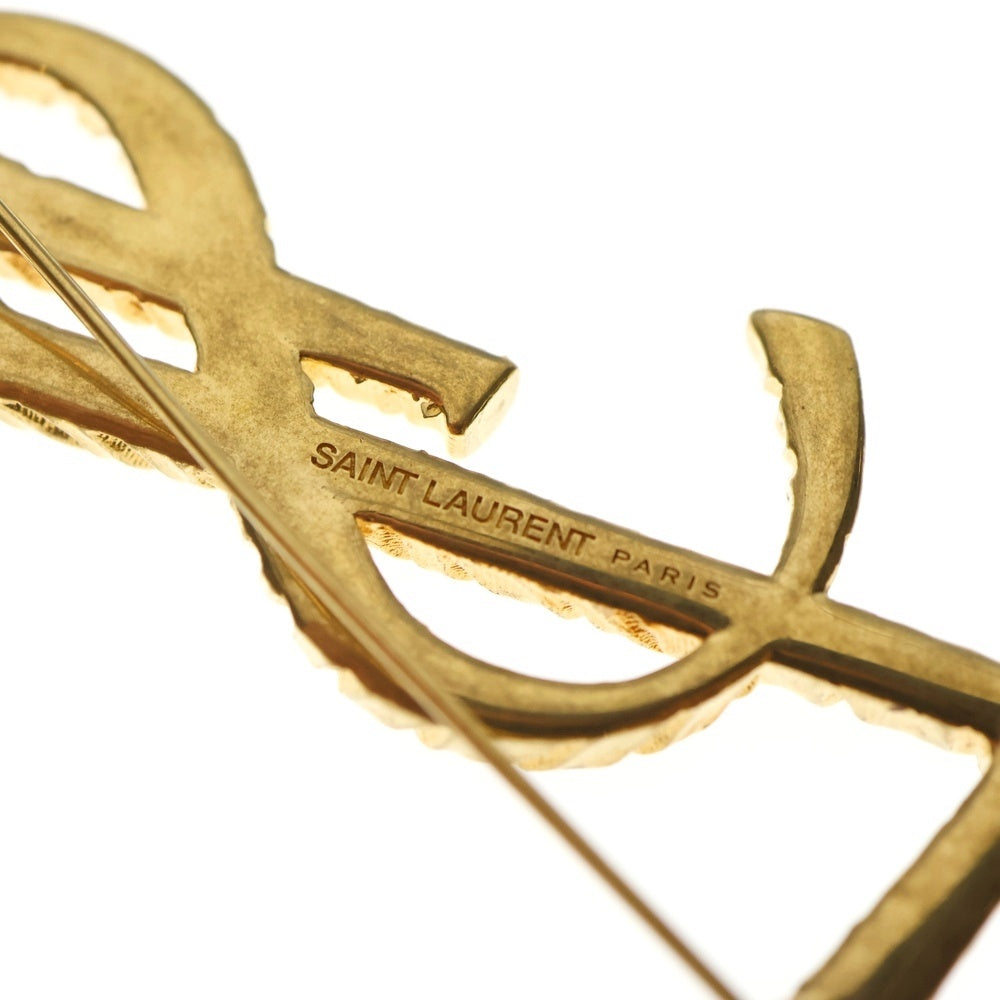 SAINT LAURENT PARIS(サンローランパリ) カサンドラロゴ ブローチ ピンバッジ ゴールド 652410 レディース