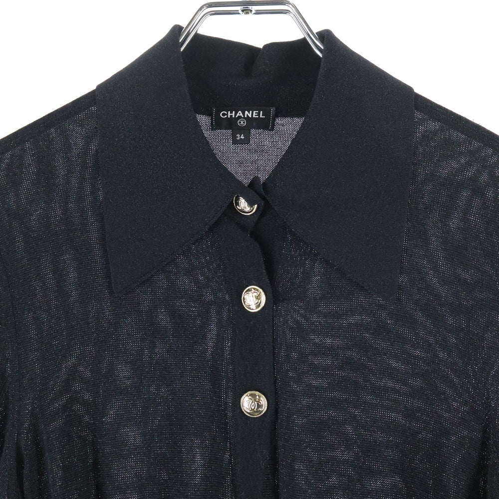 CHANEL(シャネル) ココボタン ラメニット長袖ワンピース ブラック P65648K61308 レディース