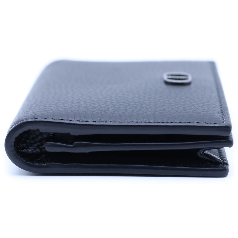 Christian Dior(クリスチャンディオール) CDロゴ 二つ折り カードケース ブラック レザー