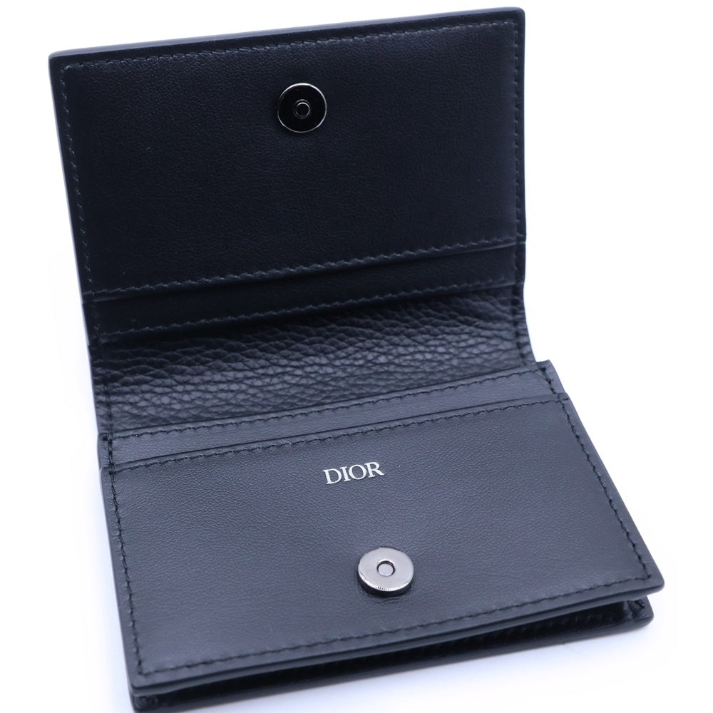 Christian Dior(クリスチャンディオール) CDロゴ 二つ折り カードケース ブラック レザー