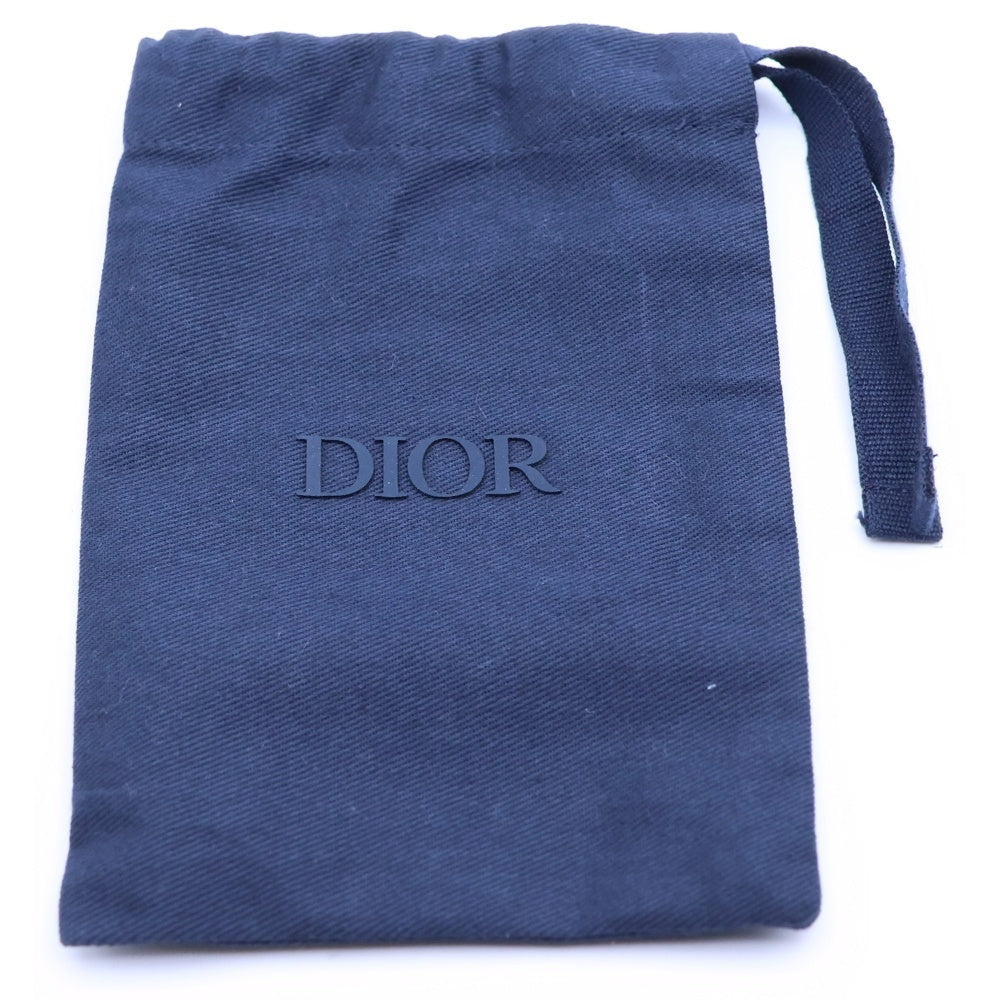 Christian Dior(クリスチャンディオール) CDロゴ 二つ折り カードケース ブラック レザー