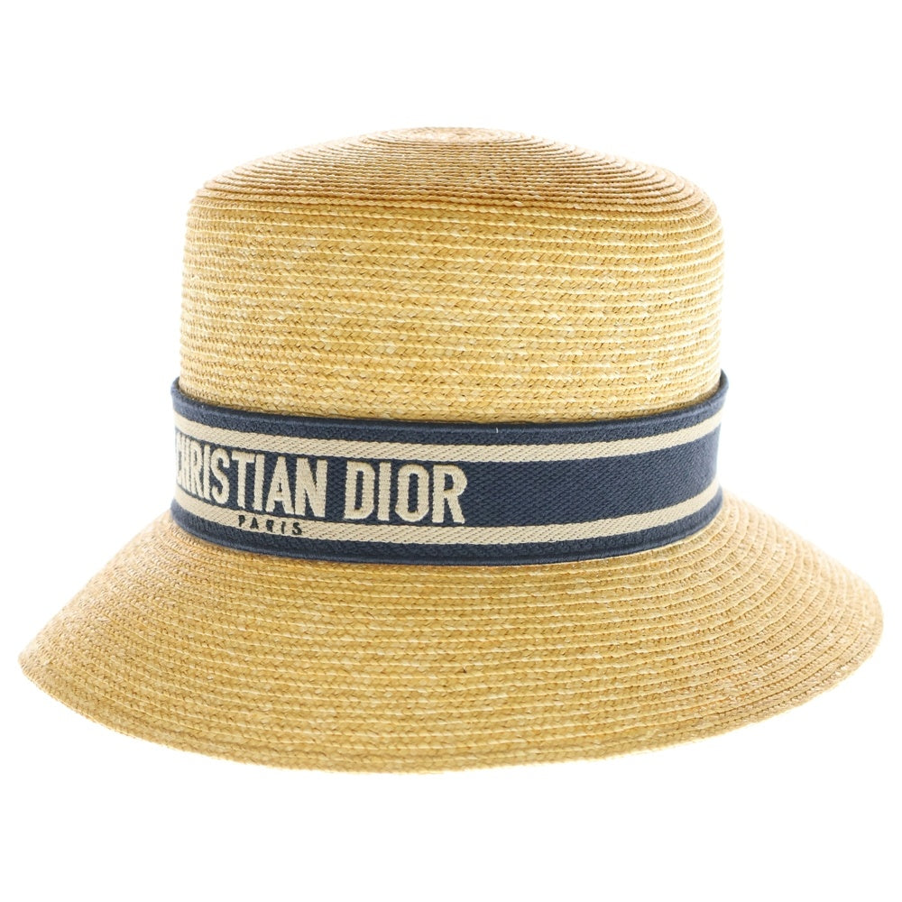 Christian Dior(クリスチャンディオール) DIORESORT ディオリゾート ストローハット 麦わら帽子 ベージュ/ネイビー 11DRT952G180 レディース