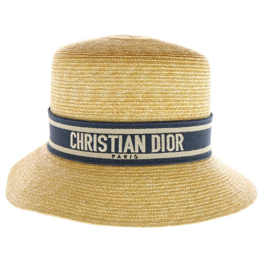 Christian Dior(クリスチャンディオール) DIORESORT ディオリゾート ストローハット 麦わら帽子 ベージュ/ネイビー 11DRT952G180 レディース