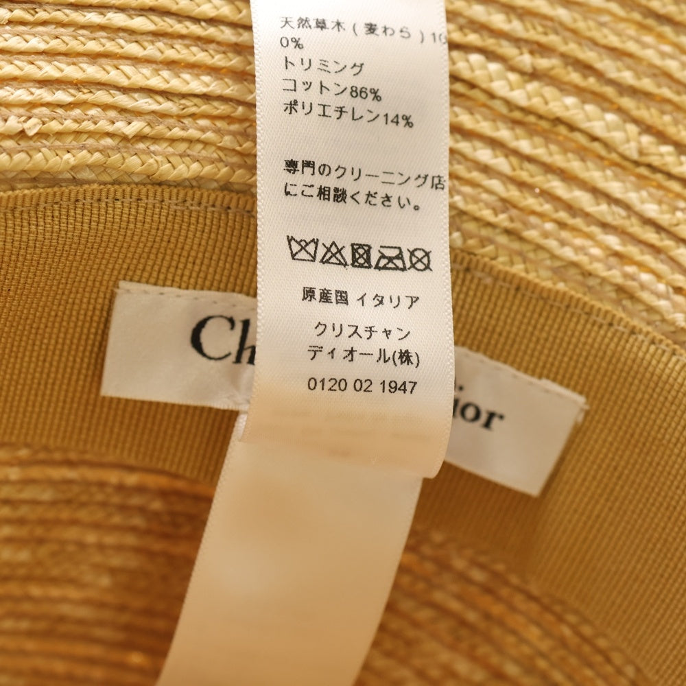 Christian Dior(クリスチャンディオール) DIORESORT ディオリゾート ストローハット 麦わら帽子 ベージュ/ネイビー 11DRT952G180 レディース