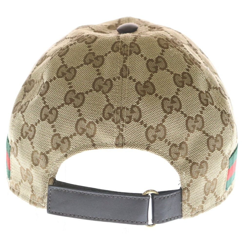 GUCCI(グッチ) GGキャンバス ベースボールキャップ 帽子 ベージュ M 200035