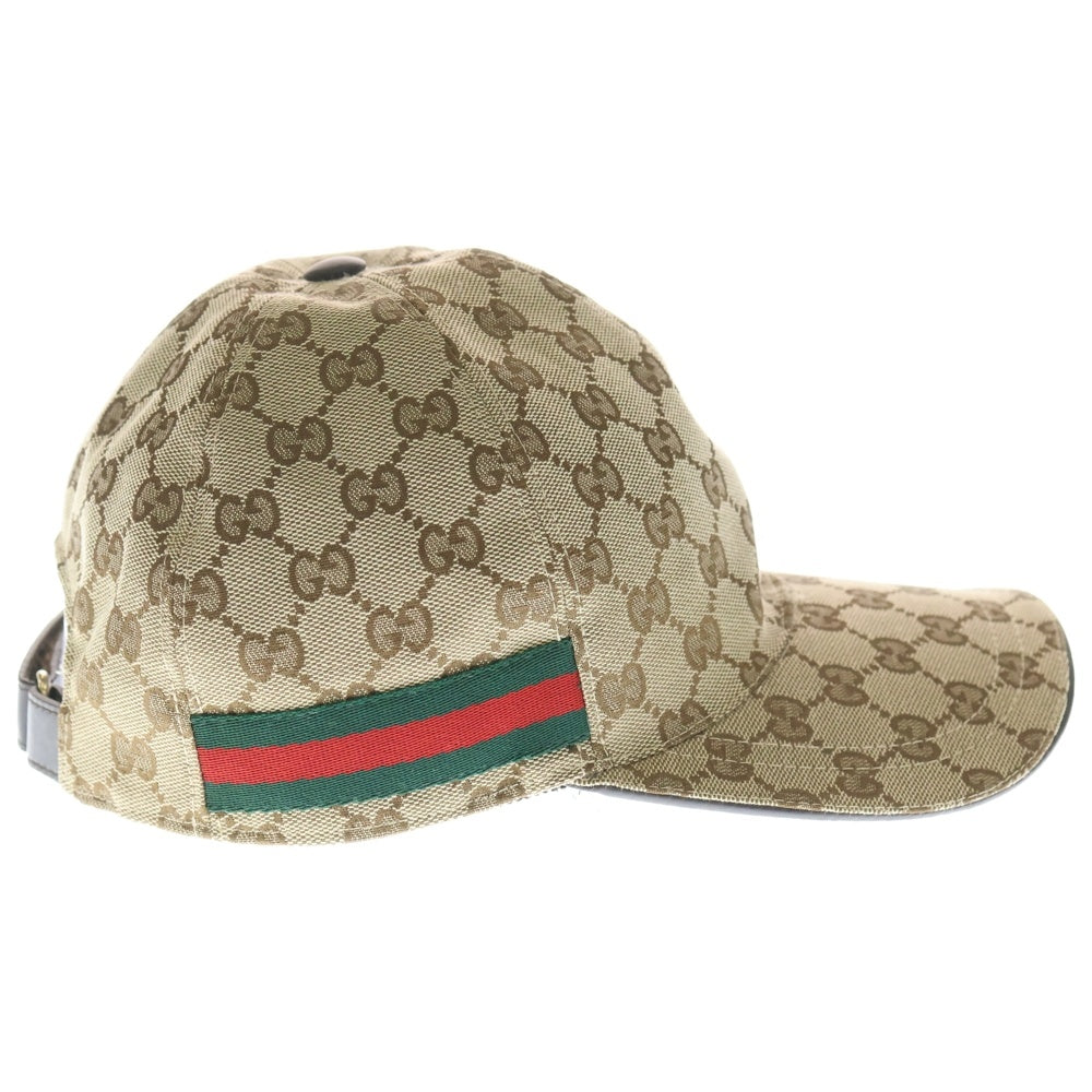 GUCCI(グッチ) GGキャンバス ベースボールキャップ 帽子 ベージュ M 200035