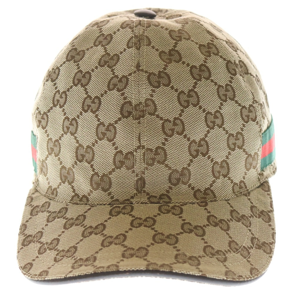 GUCCI(グッチ) GGキャンバス ベースボールキャップ 帽子 ベージュ M 200035