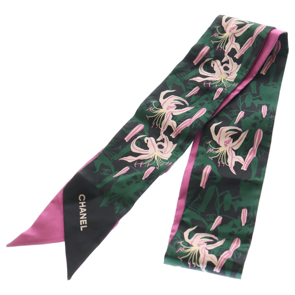 CHANEL(シャネル) ロゴ スカーフ シルク ピンク レディース