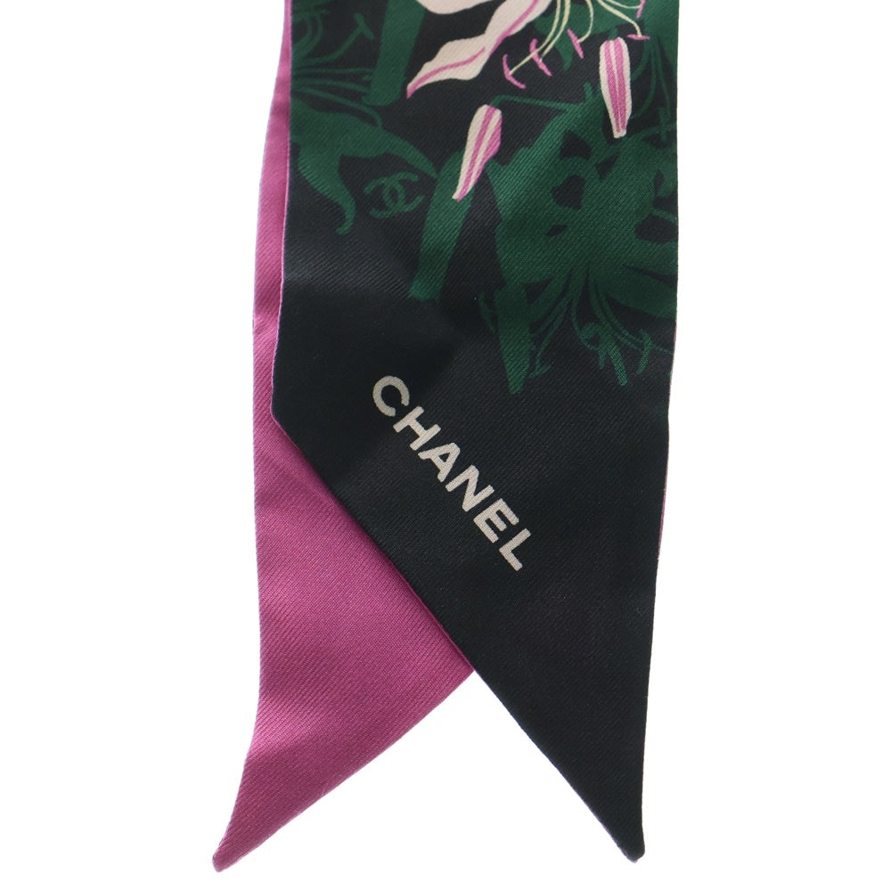 CHANEL(シャネル) ロゴ スカーフ シルク ピンク レディース