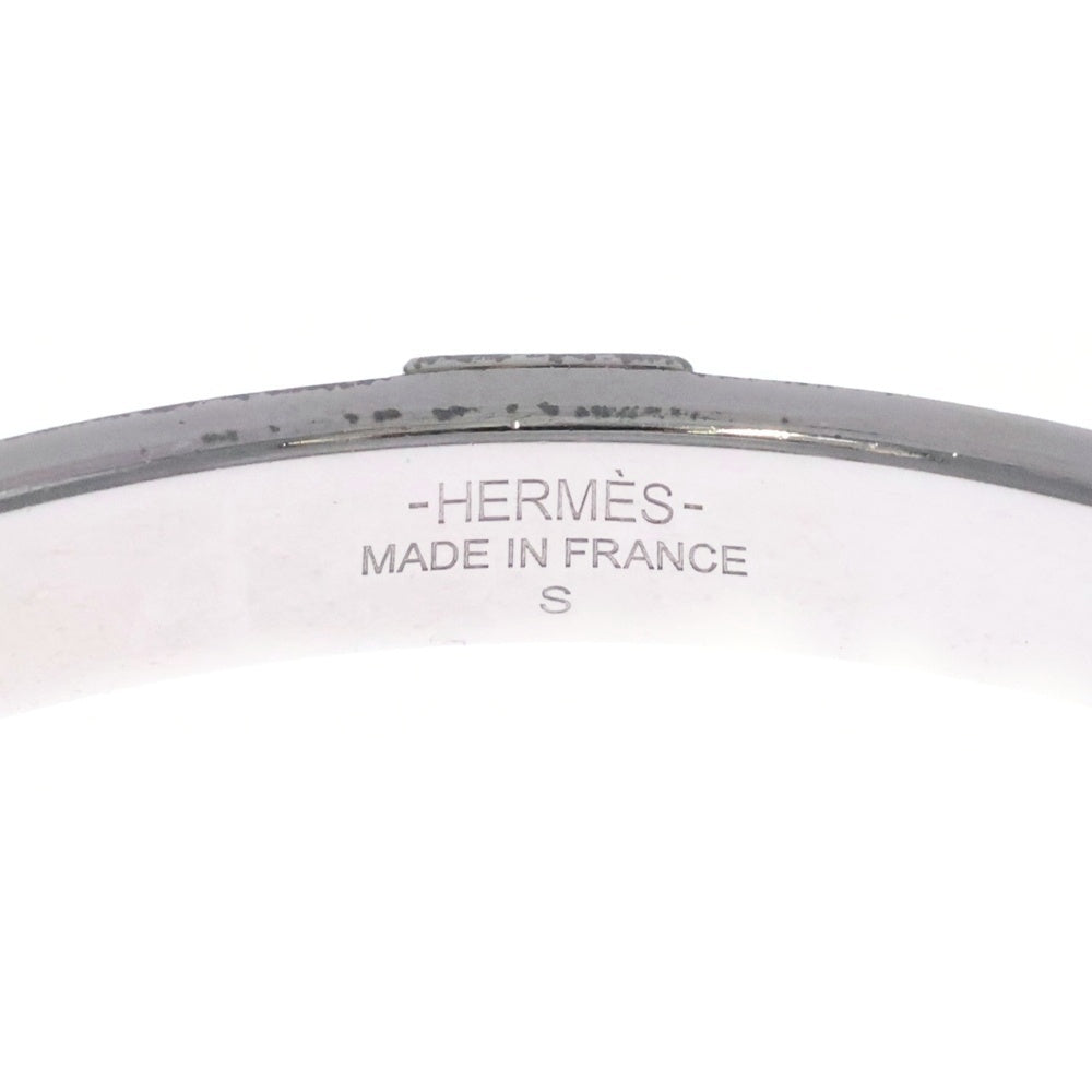 HERMES(エルメス) エマイユ バングル ブレスレット シルバー×ブラウン レディース