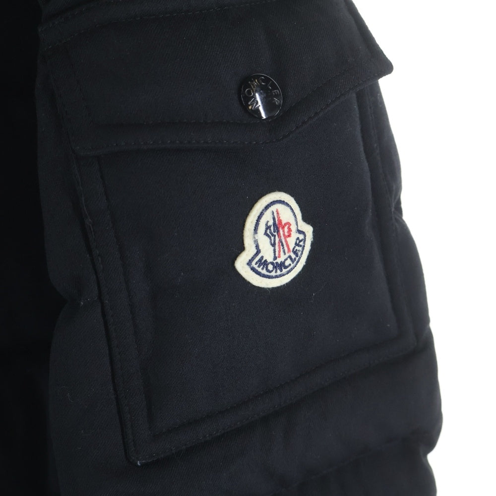 MONCLER(モンクレール) 20AW MONTGENEVRE モンジュネーブル アームロゴデザイン フーデッド ジップアップ ダウンジャケット ブラック F20911A53700 レディース