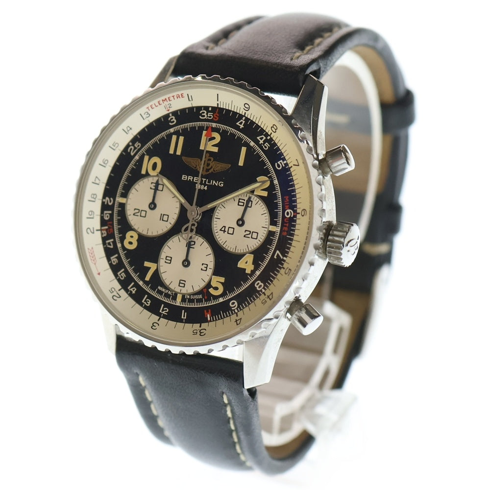 BREITLING(ブライトリング) A30022 ナビタイマー クロノグラフ 黒文字盤 SS×革/AT ステンレス 自動巻き 腕時計