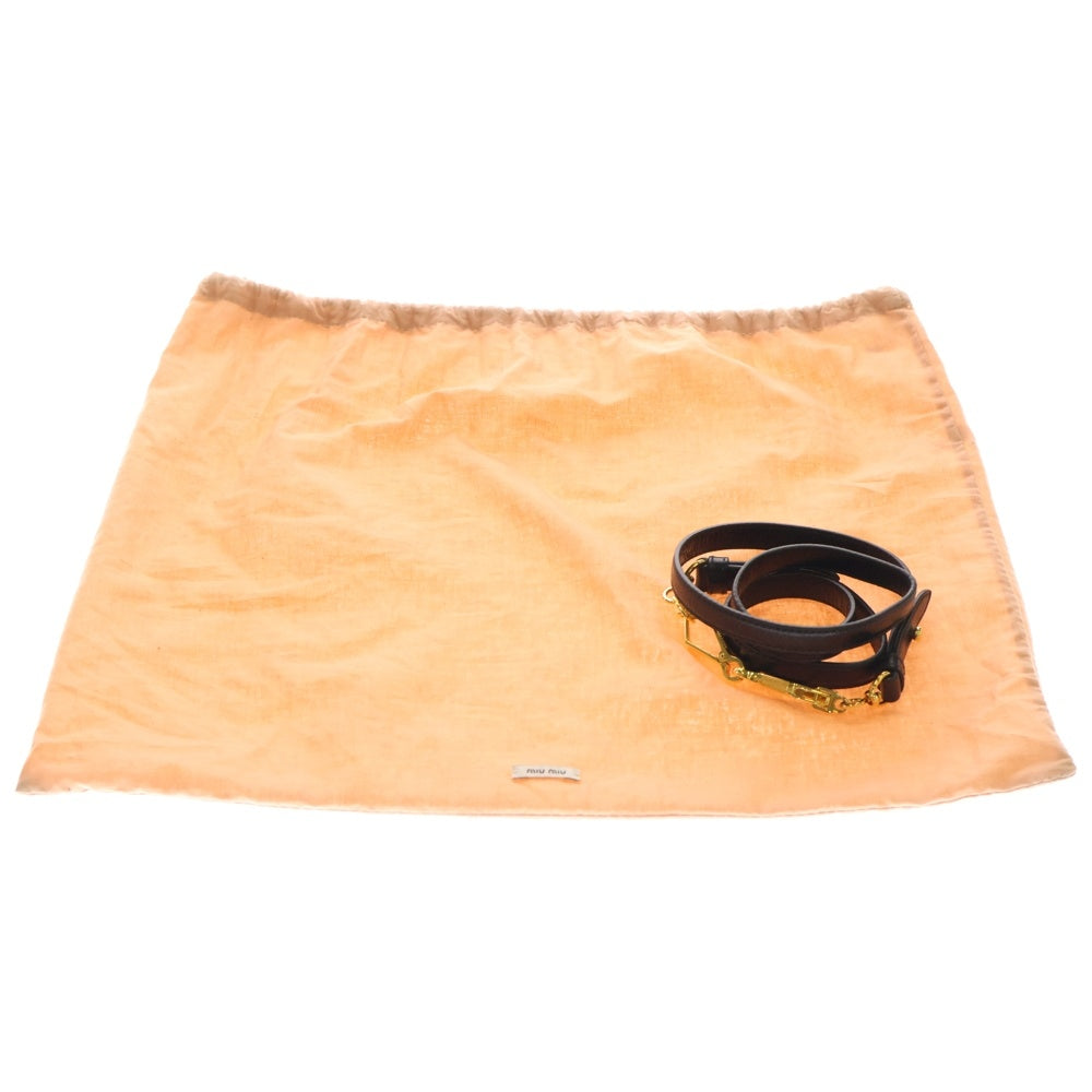 miumiu(ミュウミュウ) ヴィッテロ 2WAYレザーバッグ ハンドバッグ ショルダーバッグ ブラック レザー RN0893 ゴールド金具 レディース