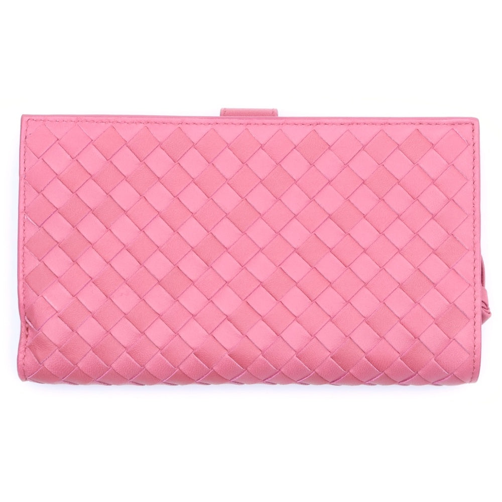 BOTTEGA VENETA(ボッテガヴェネタ) イントレチャート ロングウォレット カードケース 長財布 ピンク レザー レディース